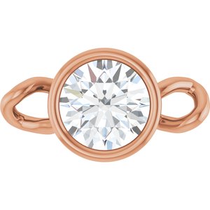 14K Rose Gold 1/5 CT Natural Diamond Bezel-Set Link