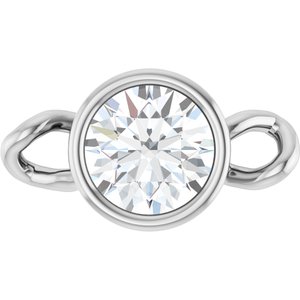 14K White Gold 1/5 CT Natural Diamond Bezel-Set Link