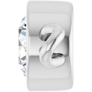 14K White Gold 1/5 CT Natural Diamond Bezel-Set Link