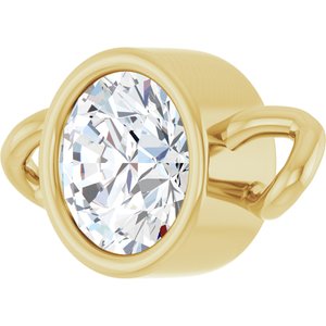 14K Yellow Gold 1/5 CT Natural Diamond Bezel-Set Link