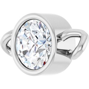 14K White Gold 1/5 CT Natural Diamond Bezel-Set Link