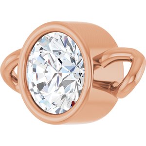 14K Rose Gold 1/5 CT Natural Diamond Bezel-Set Link