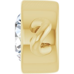 14K Yellow Gold 1/6 CT Natural Diamond Bezel-Set Link