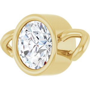 14K Yellow Gold 1/6 CT Natural Diamond Bezel-Set Link