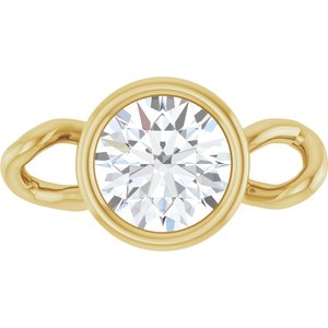 14K Yellow Gold 1/6 CT Natural Diamond Bezel-Set Link