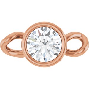 14K Rose Gold 1/6 CT Natural Diamond Bezel-Set Link