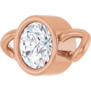 14K Rose Gold 1/6 CT Natural Diamond Bezel-Set Link