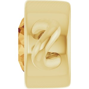 14K Yellow Gold Natural Citrine Bezel-Set Link