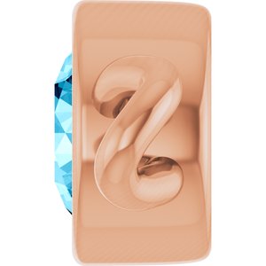 14K Rose Gold Natural Aquamarine Bezel-Set Link