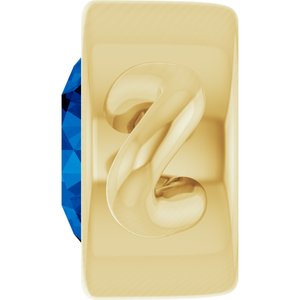 14K Yellow Gold Lab-Grown Blue Sapphire Bezel-Set Link