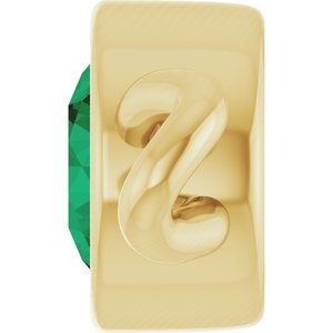 14K Yellow Gold Natural Emerald Bezel-Set Link