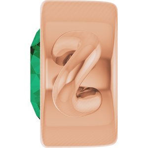 14K Rose Gold Natural Emerald Bezel-Set Link