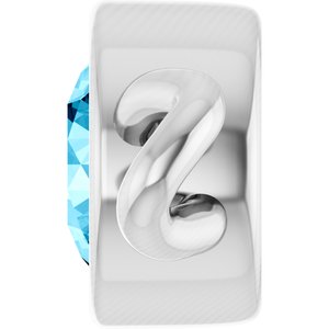 14K White Gold Natural Aquamarine Bezel-Set Link