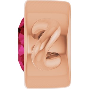 14K Rose Gold Natural Ruby Bezel-Set Link
