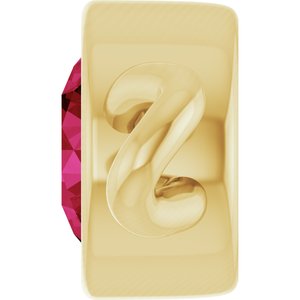 14K Yellow Gold Lab-Grown Ruby Bezel-Set Link