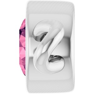 Platinum Natural Pink Tourmaline Bezel-Set Link