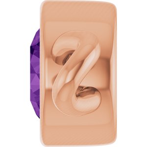14K Rose Gold Natural Amethyst Bezel-Set Link