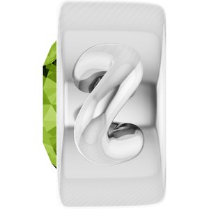 Platinum Natural Peridot Bezel-Set Link