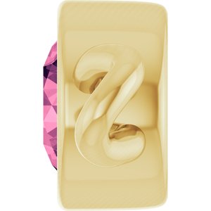 14K Yellow Gold Natural Pink Tourmaline Bezel-Set Link