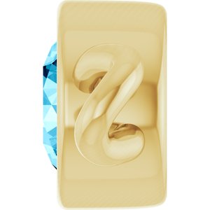 14K Yellow Gold Natural Aquamarine Bezel-Set Link