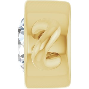 14K Yellow Gold Natural White Sapphire Bezel-Set Link