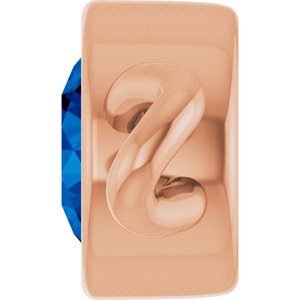 14K Rose Gold Natural Blue Sapphire Bezel-Set Link