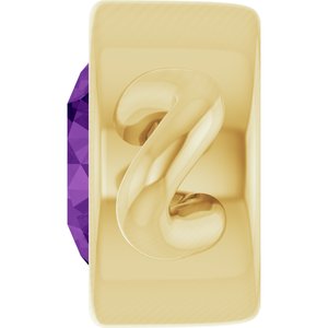 14K Yellow Gold Natural Amethyst Bezel-Set Link