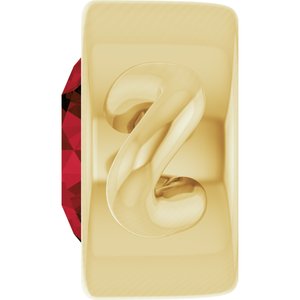 14K Yellow Gold Natural Mozambique Garnet Bezel-Set Link