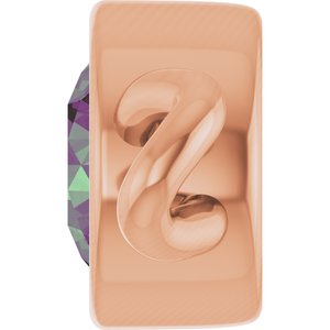 14K Rose Gold Lab-Grown Alexandrite Bezel-Set Link