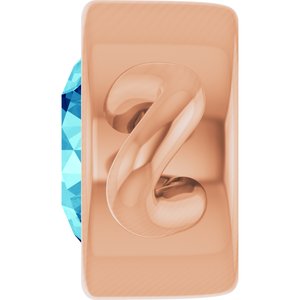 14K Rose Gold Natural Blue Zircon Bezel-Set Link