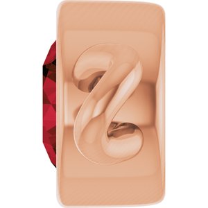 14K Rose Gold Natural Mozambique Garnet Bezel-Set Link