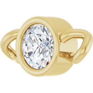 14K Yellow Gold 1/10 CT Natural Diamond Bezel-Set Link