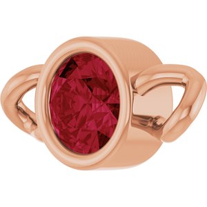 14K Rose Gold Lab-Grown Ruby Bezel-Set Link