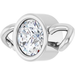14K White Gold Natural White Sapphire Bezel-Set Link