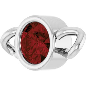 Platinum Natural Mozambique Garnet Bezel-Set Link