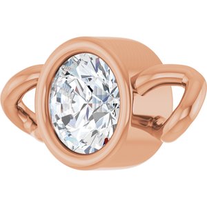 14K Rose Gold 1/10 CT Natural Diamond Bezel-Set Link