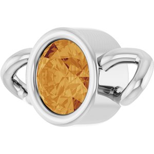 Platinum Natural Citrine Bezel-Set Link