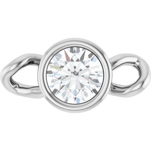 14K White Gold 1/10 CT Lab-Grown Diamond Bezel-Set Link