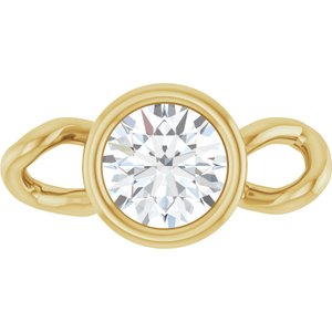 14K Yellow Gold 1/10 CT Lab-Grown Diamond Bezel-Set Link