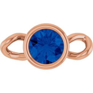 14K Rose Gold Lab-Grown Blue Sapphire Bezel-Set Link
