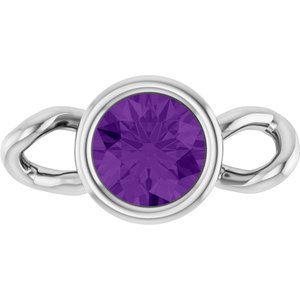 Platinum Natural Amethyst Bezel-Set Link