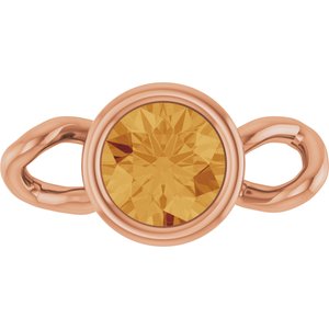 14K Rose Gold Natural Citrine Bezel-Set Link