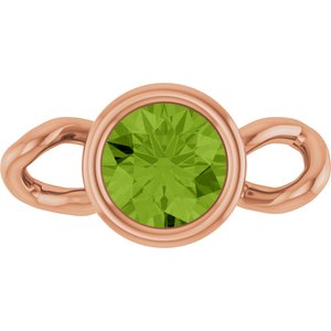 14K Rose Gold Natural Peridot Bezel-Set Link