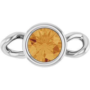 Platinum Natural Citrine Bezel-Set Link