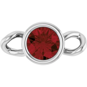 Platinum Natural Mozambique Garnet Bezel-Set Link