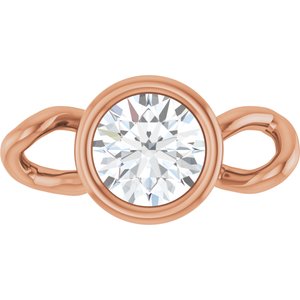 14K Rose Gold Natural White Sapphire Bezel-Set Link