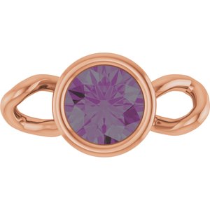 14K Rose Gold Lab-Grown Alexandrite Bezel-Set Link
