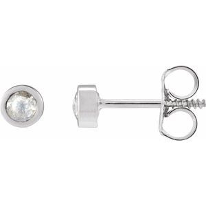 14K White Gold 1/8 CTW Rose-Cut Natural Diamond Stud Earrings