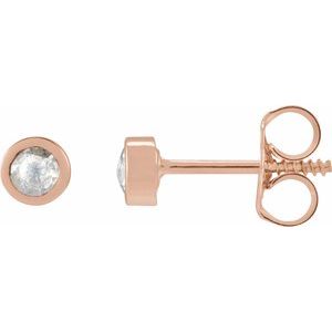 14K Rose Gold 1/8 CTW Rose-Cut Natural Diamond Stud Earrings