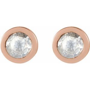 14K Rose Gold 1/8 CTW Rose-Cut Natural Diamond Stud Earrings – image 2
